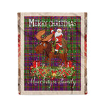 Personalized Gift Plaid Tartan Blanket Clan MacIntyre Of Glenorchy With Moose Lover Xmas Gift Santa Riding Christmas Fleece Blanket
