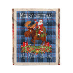 Personalized Gift Plaid Tartan Blanket Clan MacNeill Of Barra With Moose Lover Xmas Gift Santa Riding Christmas Fleece Blanket