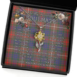 To My Beautiful Soulmate Sunflower Necklace In Your Eyes I Have Found My Home Clan Fraser Hunting Modern Tartan Jewelry For Girlfriend, Tartan Sunflower Pendant Necklace, Scottish Tartan Jewelry, valentine necklace, necklace girlfriend, necklace for wife, cute necklaces for girlfriend, jewelry for girlfriend, to my soulmate necklace, to my future wife necklace