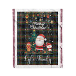 Personalized Gift Tartan Plaid Blanket Clan Lyle With Funny Santa Snowman Reindeer Merry Christmas Fleece Blanket, Home Living Room, Plaid Blanket, Tartan Blanket, Scottish Blanket, Buffalo fleece blanket, Christmas Blanket