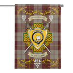 House Flag - Cunningham Burgundy Dancers Irish Shield Celtic Cross Tartan Garden Flag St Patrick's Day Garden Flag