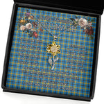 To My Beautiful Soulmate Sunflower Necklace In Your Eyes I Have Found My Home Clan Laing Hunting Tartan Jewelry For Girlfriend, Tartan Sunflower Pendant Necklace, Scottish Tartan Jewelry, valentine necklace, necklace girlfriend, necklace for wife, cute necklaces for girlfriend, jewelry for girlfriend, to my soulmate necklace, to my future wife necklace