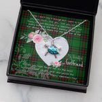 Sea Turtle Necklace Gift for My Beautiful Girlfriend Valentines Necklace Clan Fife Tartan Blue Turtle Necklace