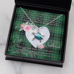 Sea Turtle Necklace Gift for My Beautiful Girlfriend Valentines Necklace Clan MacArthur Ancient Tartan Blue Turtle Necklace