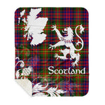 Sherpa Blanket - Tartan Blanket Thistle and Lion Scottish Clan Carnegie Modern Plaid Blanket, plaid sherpa blanket queen,purple sherpa blanket,queen sherpa blanket,queen size sherpa blanket,red sherpa blanket,scottish tartan blankets,sherpa blanket,sherpa christmas blanket