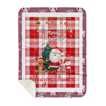 Personalized Gift Tartan Plaid Blanket Clan MenZies Red With Funny Santa Snowman Reindeer Merry Christmas Gift Sherpa Blanket, blue plaid sherpa blanket,blue tartan sherpa blanket,Buchan,buffalo plaid sherpa blanket,christmas sherpa blanket,Christmas Throw Blanket
