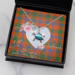 Sea Turtle Necklace Gift for My Beautiful Girlfriend Valentines Necklace Clan Ross Ancient Tartan Blue Turtle Necklace