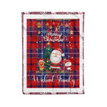 Personalized Gift Tartan Plaid Blanket Clan Wishart With Funny Santa Snowman Reindeer Merry Christmas Fleece Blanket, Home Living Room, Plaid Blanket, Tartan Blanket, Scottish Blanket, Buffalo fleece blanket, Christmas Blanket