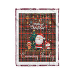 Personalized Gift Tartan Plaid Blanket Clan Cumming Weathered With Funny Santa Snowman Reindeer Merry Christmas Fleece Blanket, Home Living Room, Plaid Blanket, Tartan Blanket, Scottish Blanket, Buffalo fleece blanket, Christmas Blanket