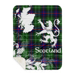 Sherpa Blanket - Tartan Blanket Thistle and Lion Scottish Clan Leslie Plaid Blanket, plaid sherpa blanket queen,purple sherpa blanket,queen sherpa blanket,queen size sherpa blanket,red sherpa blanket,scottish tartan blankets,sherpa blanket,sherpa christmas blanket