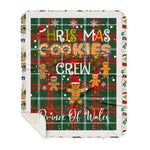 Personalized Gift Tartan Plaid Blanket Clan Prince Of Wales With Christmas Cookie Baking Crew Christmas Gift Sherpa Blanket, tartan sherpa blanket,buffalo plaid sherpa blanket,christmas sherpa blanket,Christmas Throw Blanket,green plaid sherpa blanket,green sherpa blanket