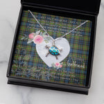 Sea Turtle Necklace Gift for My Beautiful Girlfriend Valentines Necklace Clan MacLellan Tartan Blue Turtle Necklace