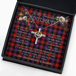 To My Beautiful Soulmate Necklace In Your Eyes I Have Found My Home Clan Brown Modern Tartan Cross Dancing Necklace
