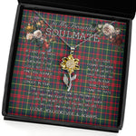 To My Beautiful Soulmate Sunflower Necklace In Your Eyes I Have Found My Home Clan MacKintosh Tartan Jewelry For Girlfriend, Tartan Sunflower Pendant Necklace, Scottish Tartan Jewelry, valentine necklace, necklace girlfriend, necklace for wife, cute necklaces for girlfriend, jewelry for girlfriend, to my soulmate necklace, to my future wife necklace
