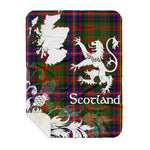 Sherpa Blanket - Tartan Blanket Thistle and Lion Scottish Clan Cochrane Plaid Blanket, plaid sherpa blanket queen,purple sherpa blanket,queen sherpa blanket,queen size sherpa blanket,red sherpa blanket,scottish tartan blankets,sherpa blanket,sherpa christmas blanket