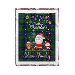 Personalized Gift Tartan Plaid Blanket Clan Shaw Modern With Funny Santa Snowman Reindeer Merry Christmas Fleece Blanket, Home Living Room, Plaid Blanket, Tartan Blanket, Scottish Blanket, Buffalo fleece blanket, Christmas Blanket