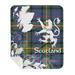 Sherpa Blanket - Tartan Blanket Thistle and Lion Scottish Clan MacSporran Plaid Blanket, plaid sherpa blanket queen,purple sherpa blanket,queen sherpa blanket,queen size sherpa blanket,red sherpa blanket,scottish tartan blankets,sherpa blanket,sherpa christmas blanket