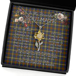 To My Beautiful Soulmate Sunflower Necklace In Your Eyes I Have Found My Home Clan Fraser Hunting Tartan Jewelry For Girlfriend, Tartan Sunflower Pendant Necklace, Scottish Tartan Jewelry, valentine necklace, necklace girlfriend, necklace for wife, cute necklaces for girlfriend, jewelry for girlfriend, to my soulmate necklace, to my future wife necklace