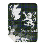 Sherpa Blanket - Tartan Blanket Thistle and Lion Scottish Clan MacInnes Plaid Blanket, plaid sherpa blanket queen,purple sherpa blanket,queen sherpa blanket,queen size sherpa blanket,red sherpa blanket,scottish tartan blankets,sherpa blanket,sherpa christmas blanket