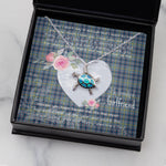 Sea Turtle Necklace Gift for My Beautiful Girlfriend Valentines Necklace Clan Boswell Tartan Blue Turtle Necklace