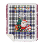 Personalized Gift Tartan Plaid Blanket Clan Hannay With Funny Santa Snowman Reindeer Merry Christmas Gift Sherpa Blanket, blue plaid sherpa blanket,blue tartan sherpa blanket,Buchan,buffalo plaid sherpa blanket,christmas sherpa blanket,Christmas Throw Blanket
