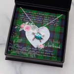Sea Turtle Necklace Gift for My Beautiful Girlfriend Valentines Necklace Clan Stewart Modern Tartan Blue Turtle Necklace