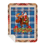 Personalized Gift Plaid Tartan Blanket Clan Muirhead Blue With Moose Lover Xmas Gift Santa Riding Plaid Christmas Sherpa Blanket