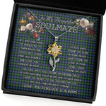 To My Beautiful Soulmate Sunflower Necklace In Your Eyes I Have Found My Home Clan Baillie Hunting Tartan Jewelry For Girlfriend, Tartan Sunflower Pendant Necklace, Scottish Tartan Jewelry, valentine necklace, necklace girlfriend, necklace for wife, cute necklaces for girlfriend, jewelry for girlfriend, to my soulmate necklace, to my future wife necklace