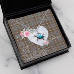 Sea Turtle Necklace Gift for My Beautiful Girlfriend Valentines Necklace Clan MacIntyre Weathered Tartan Blue Turtle Necklace