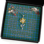 To My Beautiful Soulmate Sunflower Necklace In Your Eyes I Have Found My Home Clan Lyon Tartan Jewelry For Girlfriend, Tartan Sunflower Pendant Necklace, Scottish Tartan Jewelry, valentine necklace, necklace girlfriend, necklace for wife, cute necklaces for girlfriend, jewelry for girlfriend, to my soulmate necklace, to my future wife necklace