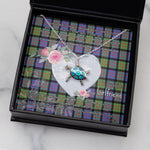 Sea Turtle Necklace Gift for My Beautiful Girlfriend Valentines Necklace Clan Macdonald Of Ranald Tartan Blue Turtle Necklace