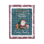 Personalized Gift Tartan Plaid Blanket Clan Laing Hunting With Funny Santa Snowman Reindeer Merry Christmas Fleece Blanket, Home Living Room, Plaid Blanket, Tartan Blanket, Scottish Blanket, Buffalo fleece blanket, Christmas Blanket