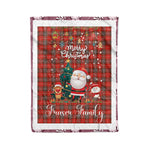 Personalized Gift Tartan Plaid Blanket Clan Fraser Weathered With Funny Santa Snowman Reindeer Merry Christmas Fleece Blanket, Christmas Blanket, Plaid Blanket, Tartan Blanket,Scottish Blanket