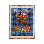 Personalized Gift Plaid Tartan Blanket Clan MacNeill Of Barra With Moose Lover Xmas Gift Santa Riding Christmas Fleece Blanket