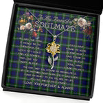 To My Beautiful Soulmate Sunflower Necklace In Your Eyes I Have Found My Home Clan Meldrum Tartan Jewelry For Girlfriend, Tartan Sunflower Pendant Necklace, Scottish Tartan Jewelry, valentine necklace, necklace girlfriend, necklace for wife, cute necklaces for girlfriend, jewelry for girlfriend, to my soulmate necklace, to my future wife necklace