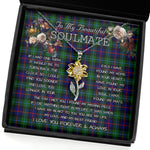 To My Beautiful Soulmate Sunflower Necklace In Your Eyes I Have Found My Home Clan Campbell Of Cawdor Modern Tartan Jewelry For Girlfriend, Tartan Sunflower Pendant Necklace, Scottish Tartan Jewelry, valentine necklace, necklace girlfriend, necklace for wife, cute necklaces for girlfriend, jewelry for girlfriend, to my soulmate necklace, to my future wife necklace