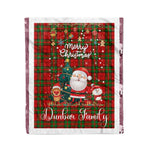 Personalized Gift Tartan Plaid Blanket Clan Dunbar With Funny Santa Snowman Reindeer Merry Christmas Fleece Blanket, Home Living Room, Plaid Blanket, Tartan Blanket, Scottish Blanket, Buffalo fleece blanket, Christmas Blanket