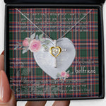 Gift For My Beautiful Girlfriend Necklace Valentine Necklace Clan MacFarlane Tartan Cross Dancing Necklace Scottish Tartan Jewelry
