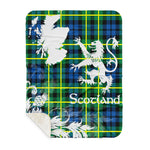 Sherpa Blanket - Tartan Blanket Thistle and Lion Scottish Clan Campbell Of Breadalbane Ancient Plaid Blanket, plaid sherpa blanket queen,purple sherpa blanket,queen sherpa blanket,queen size sherpa blanket,red sherpa blanket,scottish tartan blankets,sherpa blanket,sherpa christmas blanket