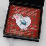 Sea Turtle Necklace Gift for My Beautiful Girlfriend Valentines Necklace Clan Drummond Tartan Blue Turtle Necklace