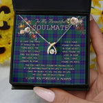To My Beautiful Soulmate Necklace In Your Eyes I Have Found My Home Clan Hutton Tartan Wishbone Dancing Necklace