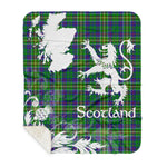 Sherpa Blanket - Tartan Blanket Thistle and Lion Scottish Clan Hunter of Hunterston Plaid Blanket, plaid sherpa blanket queen,purple sherpa blanket,queen sherpa blanket,queen size sherpa blanket,red sherpa blanket,scottish tartan blankets,sherpa blanket,sherpa christmas blanket