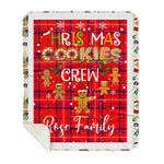 Personalized Gift Tartan Plaid Blanket Clan Rose With Christmas Cookie Baking Crew Christmas Gift Sherpa Blanket, tartan sherpa blanket,buffalo plaid sherpa blanket,christmas sherpa blanket,Christmas Throw Blanket,green plaid sherpa blanket,green sherpa blanket