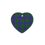 Strachan Tartan Heart Ornaments, Christmas Tree Ornament, Plaid Christmas Ornaments, Ceramic Heart Christmas Tree Decoration, Christmas Ornament, Plaid Ornament, Tartan Ornament, Buffalo Plaid Ornament