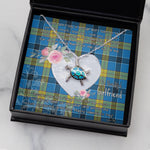 Sea Turtle Necklace Gift for My Beautiful Girlfriend Valentines Necklace Clan Laing Tartan Blue Turtle Necklace