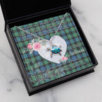 Sea Turtle Necklace Gift for My Beautiful Girlfriend Valentines Necklace Clan Mouat Tartan Blue Turtle Necklace