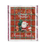 Personalized Gift Tartan Plaid Blanket Clan Morrison Red Ancient With Funny Santa Snowman Reindeer Merry Christmas Fleece Blanket, Home Living Room, Plaid Blanket, Tartan Blanket, Scottish Blanket, Buffalo fleece blanket, Christmas Blanket