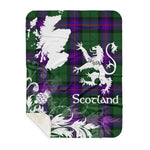 Sherpa Blanket - Tartan Blanket Thistle and Lion Scottish Clan Armstrong Plaid Blanket, plaid sherpa blanket queen,purple sherpa blanket,queen sherpa blanket,queen size sherpa blanket,red sherpa blanket,scottish tartan blankets,sherpa blanket,sherpa christmas blanket