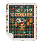 Personalized Gift Tartan Plaid Blanket Clan Cumming Hunting Ancient With Christmas Cookie Baking Crew Christmas Gift Sherpa Blanket, tartan sherpa blanket,buffalo plaid sherpa blanket,christmas sherpa blanket,Christmas Throw Blanket,green plaid sherpa blanket,green sherpa blanket