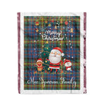 Personalized Gift Tartan Plaid Blanket Clan MacSporran With Funny Santa Snowman Reindeer Merry Christmas Fleece Blanket, Home Living Room, Plaid Blanket, Tartan Blanket, Scottish Blanket, Buffalo fleece blanket, Christmas Blanket
